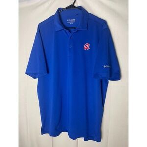 Columbia Golf Atlanta Braves Throwback Logo Men's Polo Shirt Blue Size XL